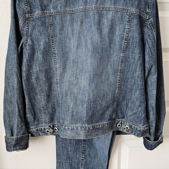 2pc Ann Taylor Denim Jacket and   Pant Set - Picture 5 of 7